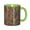 Green, variant on Boho Black Circle Coffee Mug Fun Custom Ceramic Mugs 11oz Black