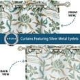 thumbnail image 4 of Vargottam Botanical Design Sheer Georgette Curtains for Windows & Small Doors - Set of 2 Panels, 72" Long, Grommet Top, Printed Light Filtering Drapes for Living Room or Study, 4 of 9