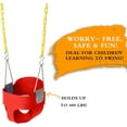 thumbnail image 4 of SSyao Toddler Bucket Swing, High Back Full Kids Bucket Swings Seat W/Coated Chains & Lock Snap Hooks, Playground Swing Set Accessories for Outdoor Backyard, 6 Months-4 Years (Red+One), 4 of 7