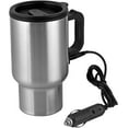 thumbnail image 1 of 12V Car Heating Cup Car Heated Mug, 450ml Stainless Steel Travel Electric Coffee Cup 14oz. Insulated Heated Thermos Mug, 1 of 7