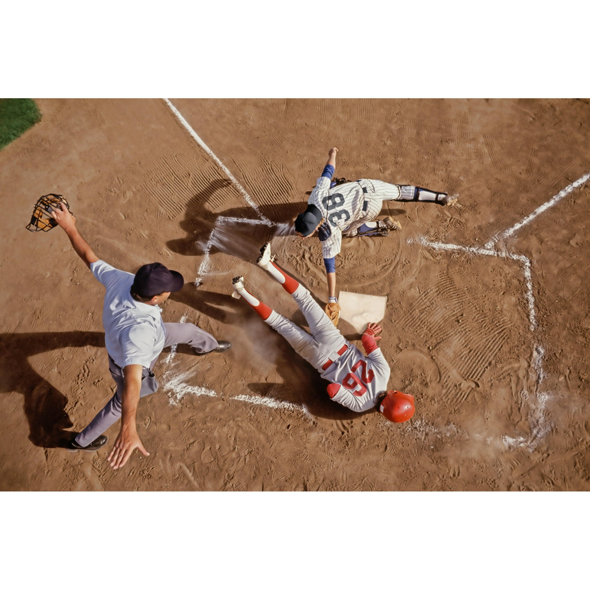Umpire Signaling Baseball Player Safe Photo Art Print Poster 18x12