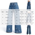 thumbnail image 3 of ClodeEU Women's Wide Leg Flare Rhinestone Jeans,Casual Fashion Denim Pants with Pockets ,Women's Plus L, 3 of 6