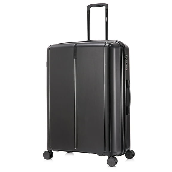 DUKAP AIRLEY 28" Lightweight Hardside Checked Luggage with Spinner Wheels, Handle and Trolley, Black