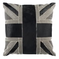 thumbnail image 2 of SAFAVIEH Bristol Cowhide 20" x 20" Pillow Geometric Pillow, Grey/Black, 2 of 2