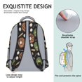 thumbnail image 5 of Baseballs Gloves Black Pattern Backpack for School, Cute School Bag with Adjustable Shoulder Straps and Padded Back, 15.3"x11"x6.7", 5 of 5