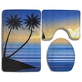 thumbnail image 1 of ABPHQTO Palmera de la playa de Suset Juego de alfombras de baño de 3 piezas Alfombra de baño Alfombra de contorno y tapa de inodoro ABPHQTO Cont-CHAPPLE-12087, 1 of 2