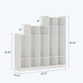 thumbnail image 2 of 5-Section Classroom Coat Locker with 9 Cubbies, Daycare Cubby Storage Organizer with 10 Hooks for Home, School, Nursery, Kindergarten, White, 2 of 7
