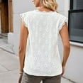 thumbnail image 5 of MIXUE Womens Summer Tops Lace Solid Color V Neck Sleeveless Vest Fashion Pullover Tee Shirts Streetwear,White,S, 5 of 9