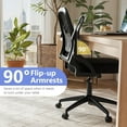 thumbnail image 6 of LYYHTY Mesh Office Chair, Ergonomic Desk Chair with Flip-up Arms & Lumbar Support, Height Adjustable Swivel Computer Chair with High Back for Home Office (Black), 6 of 10