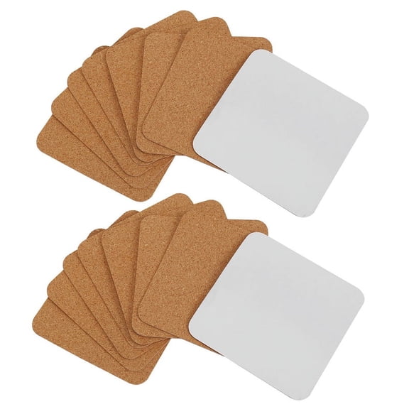 Self-Adhesive Cork Coasters,Cork Mats Cork Backing Sheets for Coasters and DIY Crafts Supplies (100, Square),100*Self adhesive Cork coaster,wood-colored