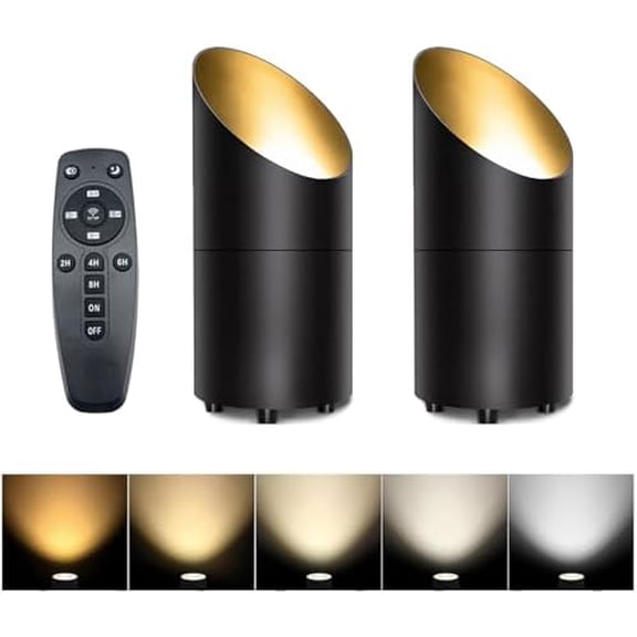 LED Uplighting Indoor Spot Lights 2700K-6500K 8W White Adjustable Desktop Corner Accent Floor Can Up Lights for Plant Picture Living Room with 5.9 FT Cord and Foot Switch (2Pack)