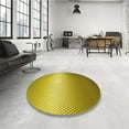 thumbnail image 3 of Ahgly Company Indoor Round Patterned Dark Yellow Green Area Rugs, 4' Round, 3 of 6