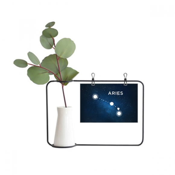 Aries Constellation Zodiac Sign Metal Picture Frame Cerac Vase Decor