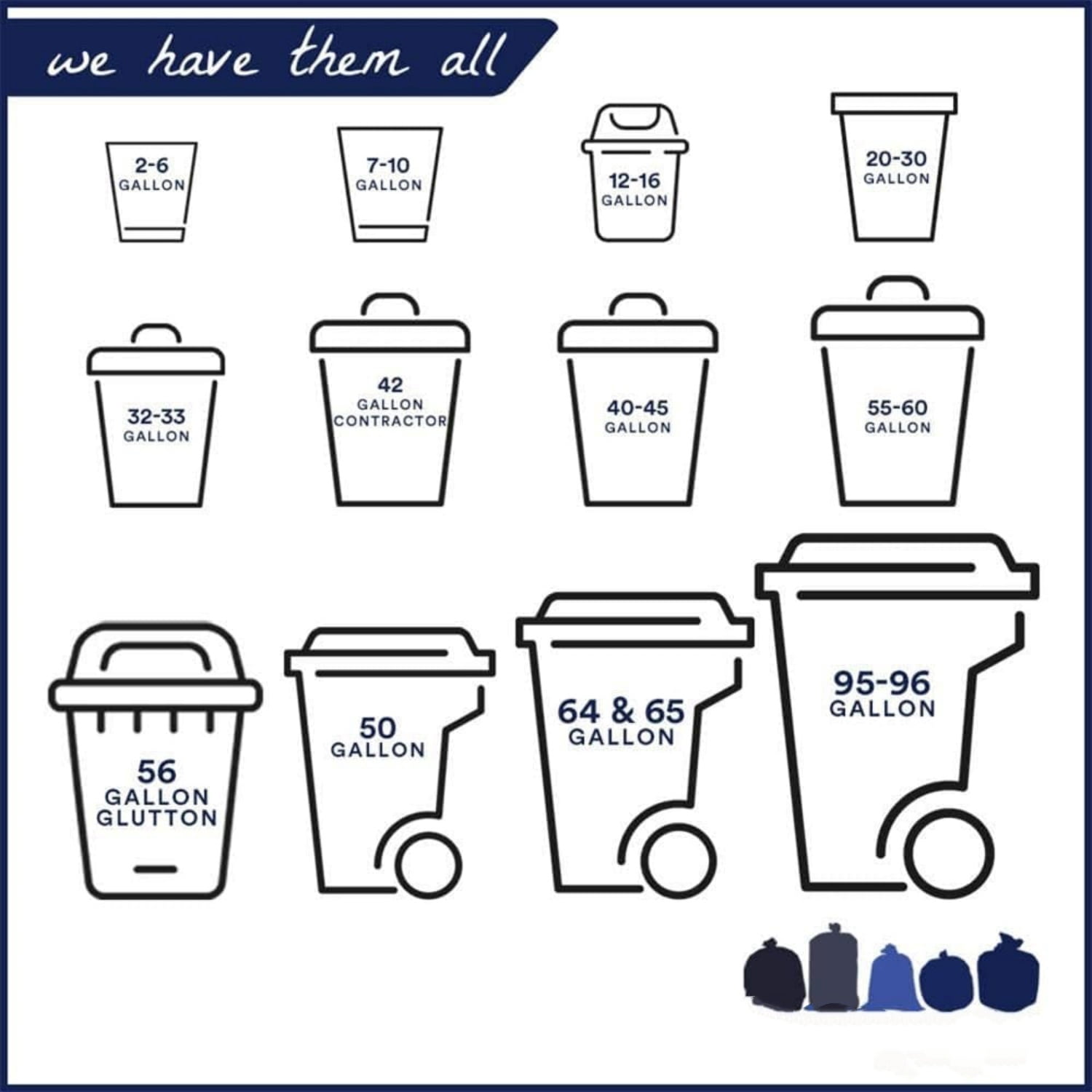 12-16 Gallon Trash Bags │ 1.2 Mil │ Black Garbage Can Liners │ 24" x 31" (250 Count)