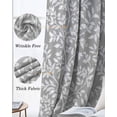 thumbnail image 6 of Grey Spring Floral Black Out Curtains 72 Inch Long, Light Blocking Drapes with Black Liner, Farmhouse Flowers Elegant Pastoral Thermal Blackout Curtains for Bedroom Living Room 52"x72" 2 Panels, 6 of 8
