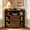Walnut, variant on Walnut MDF Corner Cabinet - 32.28 in L x 23.62 in W x 33.86 in H for Small Space Storage