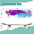 thumbnail image 2 of 31'' Complete Skateboard 7 Layer Canadian Maple Double Kick Deck Skateboards Pink Purple Teal swirling watercolor painting art Skate Board for Beginner Adult Gifts, 2 of 5