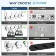 thumbnail image 3 of HOMLUX Chrome Over the Door Hooks, 5-Hook Heavy-Duty Metal Coat Rack for Jackets, Hats, Towels, and Bags, for Bathroom, Bedroom, or Dorm, 3 of 8