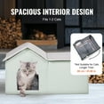 thumbnail image 4 of KFFKFF Insulated Cat Home, Exterior Feline Haven with Modifiable Heat and Timing, 600D Oxford Fabric Collapsible Cat Refuge with Warming Mat for Cold Seasons, Comfortable and Snug, Green (Sizeable), 4 of 9