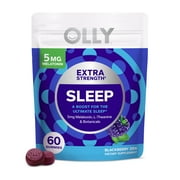 OLLY Extra Strength Sleep Gummy Supplement, 5mg Melatonin, L Theanine, Blackberry, 60 Ct Pouch