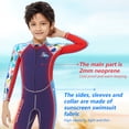 thumbnail image 2 of Naiovety Trajes de neopreno de 2,5 MM, traje de buceo a prueba de frío, traje de neopreno para niños, pantalones largos de manga larga, traje completo Deportes acuáticos azul marino S Naiovety OD003648-01, 2 of 6