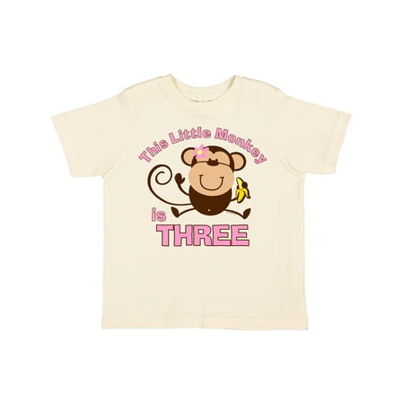 

Inktastic Little Monkey Girl 3rd Birthday Gift Toddler Toddler Girl T-Shirt