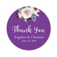 thumbnail image 1 of Darling Souvenir Round 45 Pcs Rose Floral Thank You Stickers Personalized Bride Groom Names And Date Envelope Seals-Violet, 1 of 4