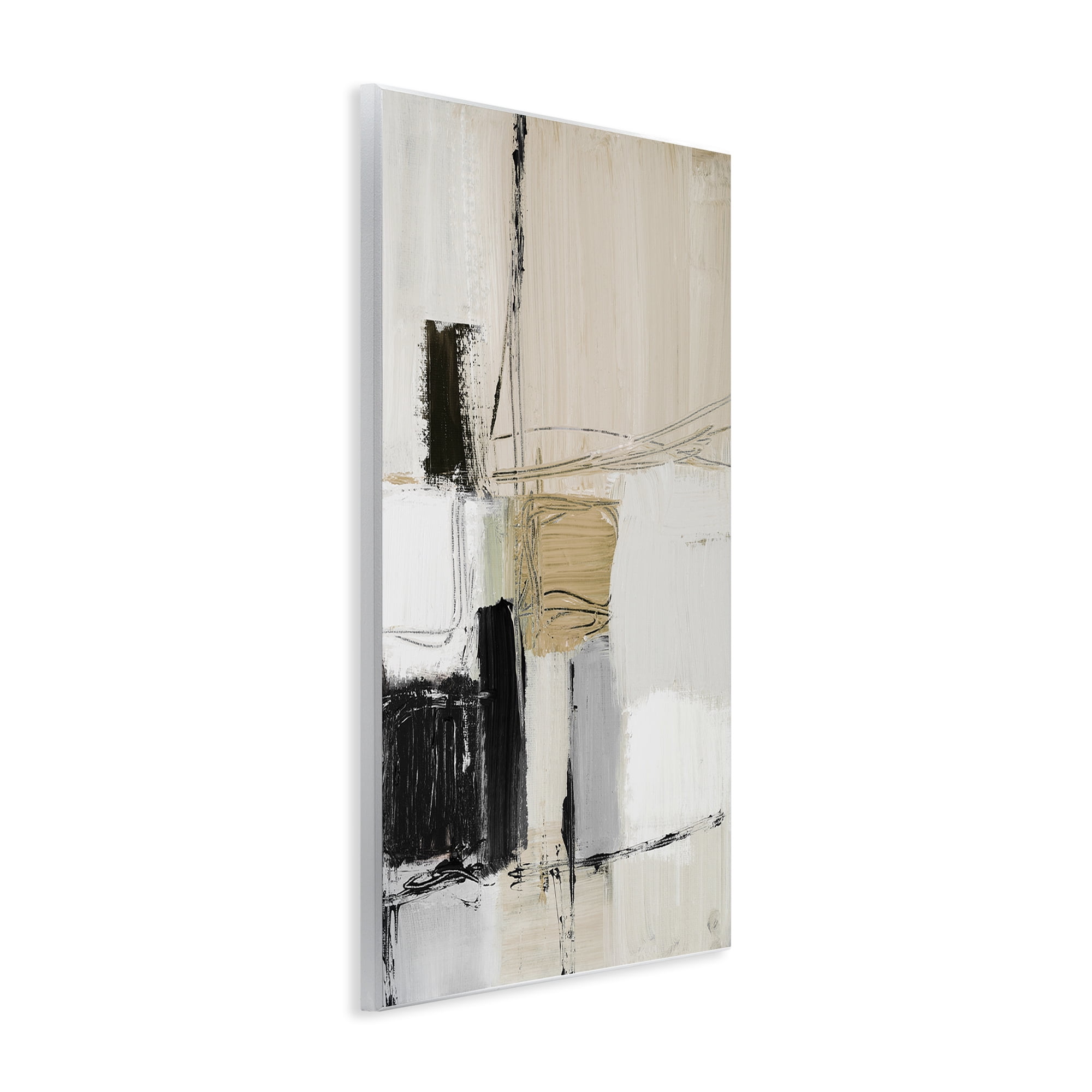 Stupell Industries Beige Organic Shapes Collage Abstract Painting Unframed Art Print Wall Art, 13 x 19