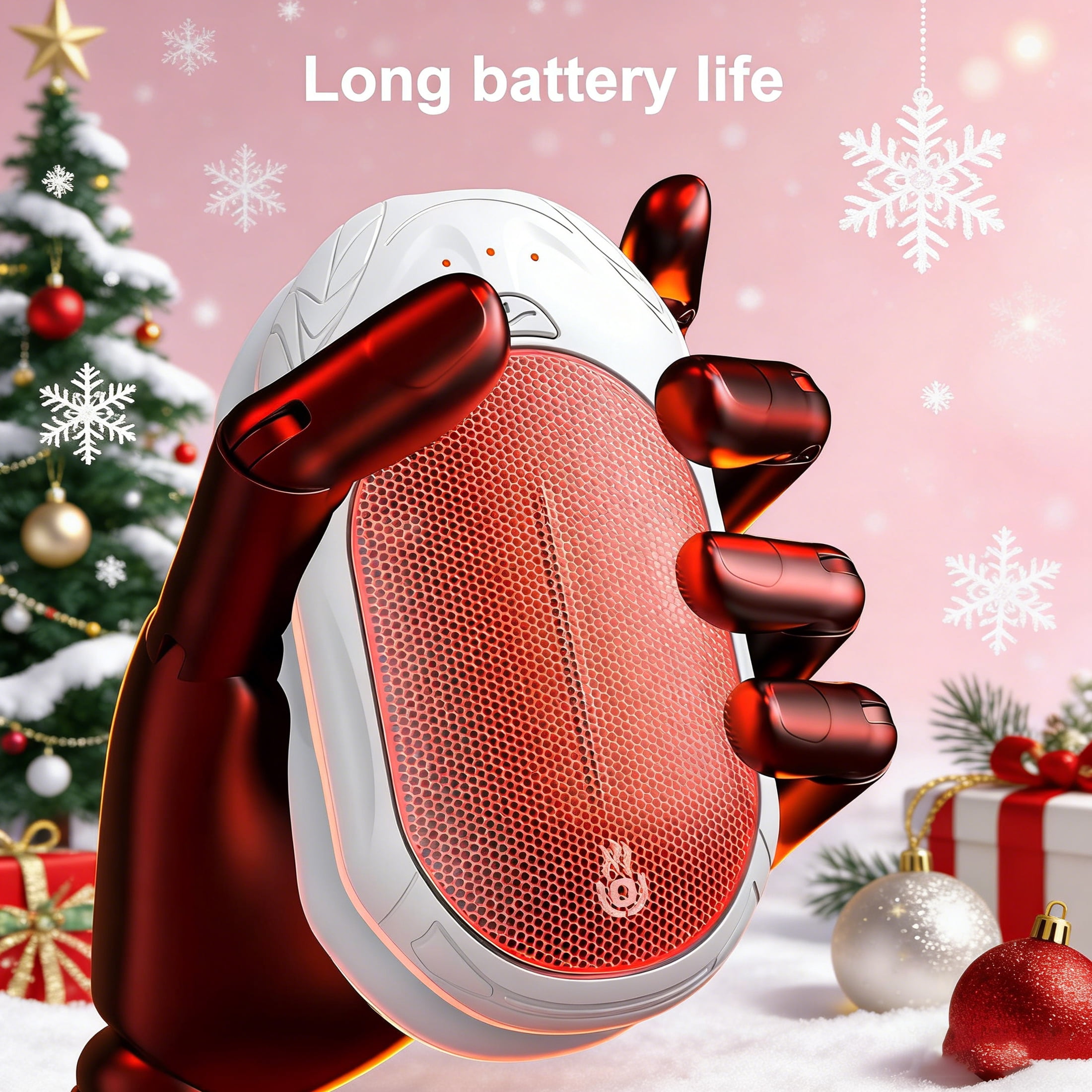 OUTJUT 2-Pack Hand Warmers Rechargeable 6000mAh Portable Pocket Warmer, 3 Heating Modes USB Split Rechargeable Hand Warmer Suitable for Outdoor Sports, Camping, Ideal Gift for Christmas, Black/White