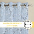 thumbnail image 6 of Blue Branches Kitchen Curtains Window Panels, Vintage Art Farmhouse Insulated Window Treatment Curtain, Grommet Curtains for Bedroom/Living Room/Bathroom, 2 Piece 42"Wx63"L, 6 of 8