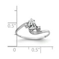 thumbnail image 2 of Solid 14k White Gold 6x4mm Pear Cubic Zirconia CZ Diamond Anniversary Ring Band Size 9, 2 of 3