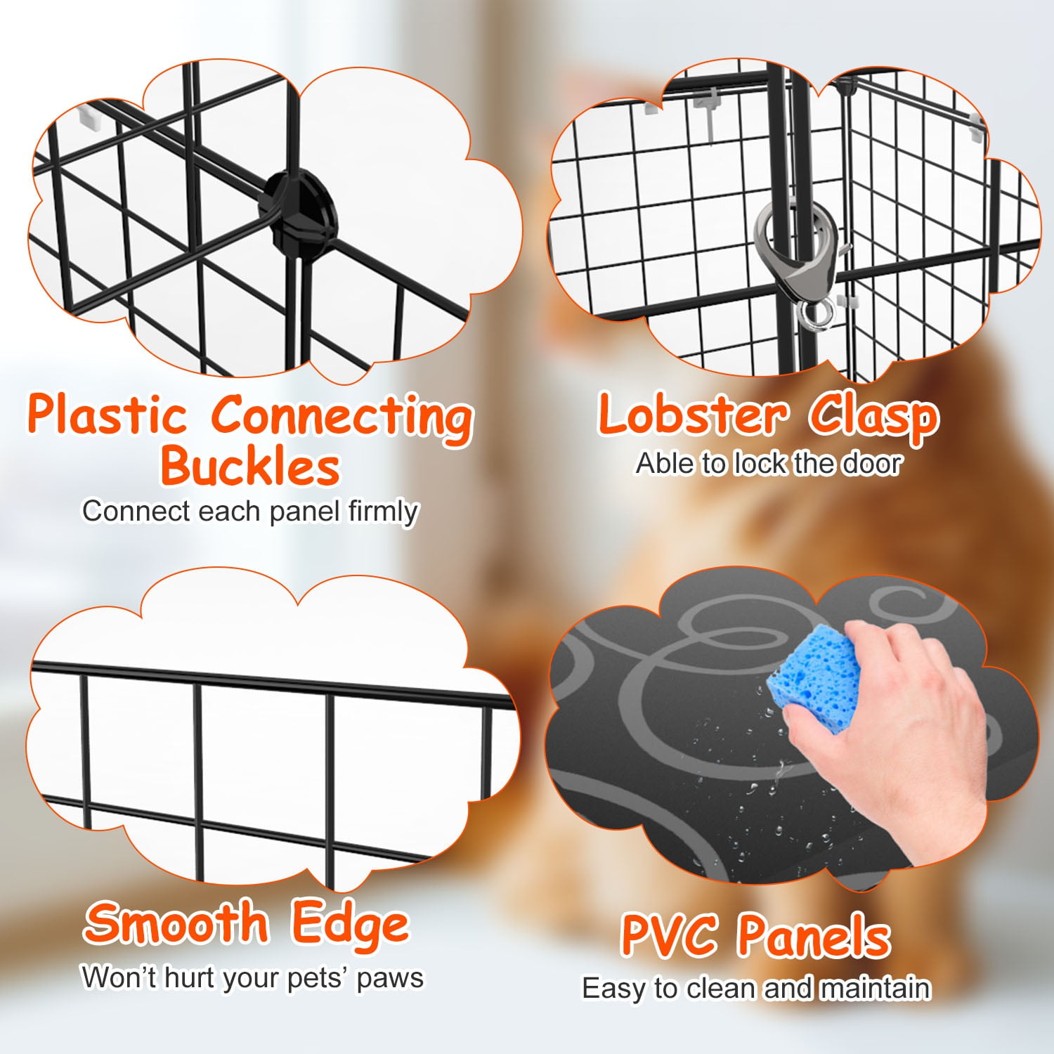 Zorpupoa 1Pc 2-Tier Cat Cage Playpen for Indoor Small Pets Detachable Cat Kennel House with Climbing Ladder 2 Doors, Multi-Level Enclosure for 1-2 Cats  Ferrets  Squirrels  Rabbits,Black
