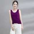 thumbnail image 6 of Women Summer Sleeveless Scoop Neck Basic for Tank Top Simple Solid Color Racerback Casual Slim Vest Inside Wear Bottoming Camisole Underwear S-3XL, 6 of 19