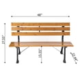 thumbnail image 7 of Gardenised Park Bench with Wooden Slats Seat and Backrest for 2 Persons Featuring Iron Frame and Legs - Perfect for Yard Patio Garden Balcony Deck Porch Playground and All Other Outdoor Spaces, 7 of 7