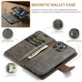 thumbnail image 3 of Allytech Wallet Case for iPhone 15 Pro with 3 Card Slots & Cash Pocket, 2 in 1 Detachable Strong Magnetic Case, Retro PU Leather Shockproof Magnetic Clasp Slim Protective Shell - Gray, 3 of 8