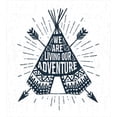 thumbnail image 3 of Adventure Queen Size Duvet Cover Set, Teepee with Crossed Arrows We are Living Our Adventure Inspirational Lettering, Decorative 3 Piece Bedding Set with 2 Pillow Shams, Black White, by Ambesonne, 3 of 3