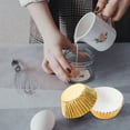 thumbnail image 4 of 100 Pieces Cupcake Paper Liners DIY Muffin Liners Mini Non-Stick Muffin Baking Molds DIY Pastry Chocolate Home Kitchen Bakeware, Gold, 4 of 8