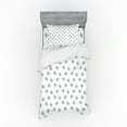 thumbnail image 2 of Floral Duvet Cover Set, Silhouette of Cartoon Style Tropical Acacia Palm Leaves Random Alignment, Bedding Set with Shams and Fitted Sheet, 3 Sizes, by Ambesonne, 2 of 3