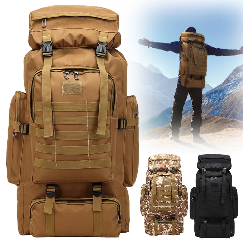 80L Outdoor Military Tactical Army Backpack Rucksack Hiking Camping Large Bag 