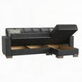 thumbnail image 6 of Modern Upholstered Convertible Chaise Lounge with Storage (80.3" x 68.8", Thick Cushions), 6 of 7
