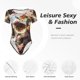 thumbnail image 4 of Balery Rose Floral Skull Body de cuello redondo de manga corta para mujer Tops de manga corta Tops básicos-Large, 4 of 7