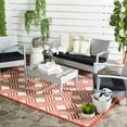 thumbnail image 2 of SAFAVIEH Veranda Deco Trellis Rubye Geometric Indoor/Outdoor Area Rug, 6'7" x 9', Red/Cream, 2 of 5