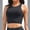 Black, variant on Yonique Women High Waisted Bikini Two Piece Swimsuit Crop Bathing Suits Sporty Swimwear Bikini Set Army Green L