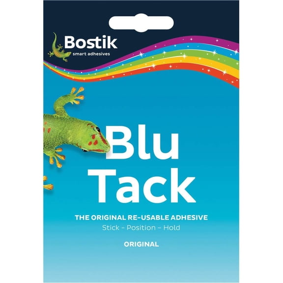 Bostik Blu Tack, Multipurpose Reusable Adhesive, Clean, Safe & Easy to Use, Non-Toxic, Handy Size, Colour: Blue