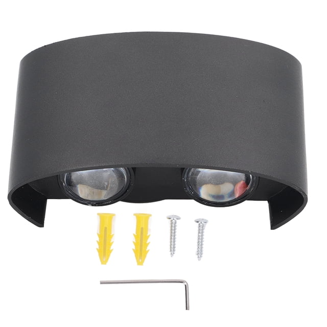 Aplique de pared LED de 4 W, 3000 K, luz cálida, resistente al agua, de aluminio, para exteriores, con pantalla difusora, llave hexagonal, 85-265 V