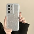 thumbnail image 3 of Compatible with Samsung Galaxy S21 Ultra Glitter Clear Phone Case,Cute Curly Wave Frame Case Women Bling Shiny S21 Ultra Case Soft Shockproof Bumper Cover (White, Samsung Galaxy S21 Ultra), 3 of 12