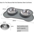 thumbnail image 5 of Comedero doble para perros de acero inoxidable antideslizante de silicona, 5 of 5