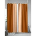 thumbnail image 5 of Fsddascl Burnt Orange White Stripe Shower Curtain Set - 48" x 72" Washable Bathtub Curtain with 12 Hooks, Modern Rustic Vertical Striped Waterproof Fabric Stall Shower Curtains for Bathroom/Bathtub, 5 of 6