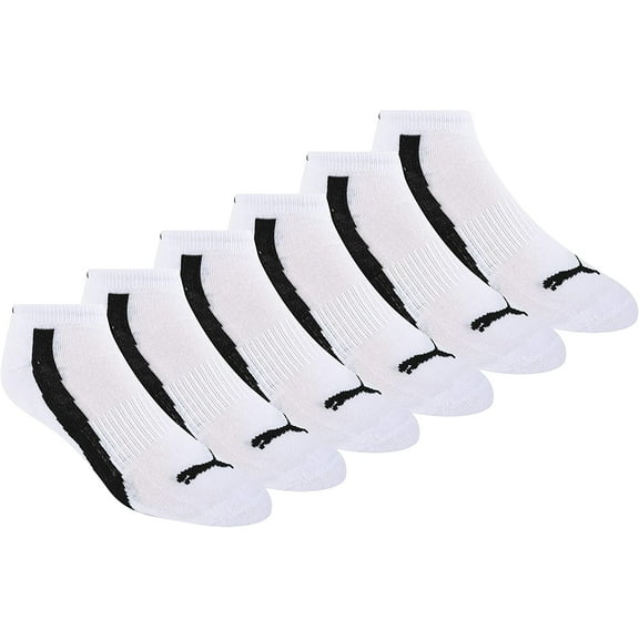 PUMA Mens 6-Pack Low Cut Socks White/Black