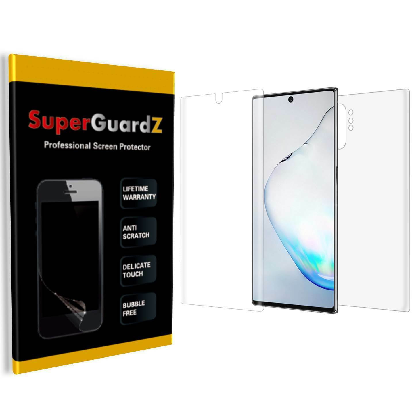 [2-Pack] For Samsung Galaxy Note 10+ Plus 5G SuperGuardZ [FULL BODY Front+Back] Screen Protector, HD Clear, Military Grade Film, Anti-Scratch